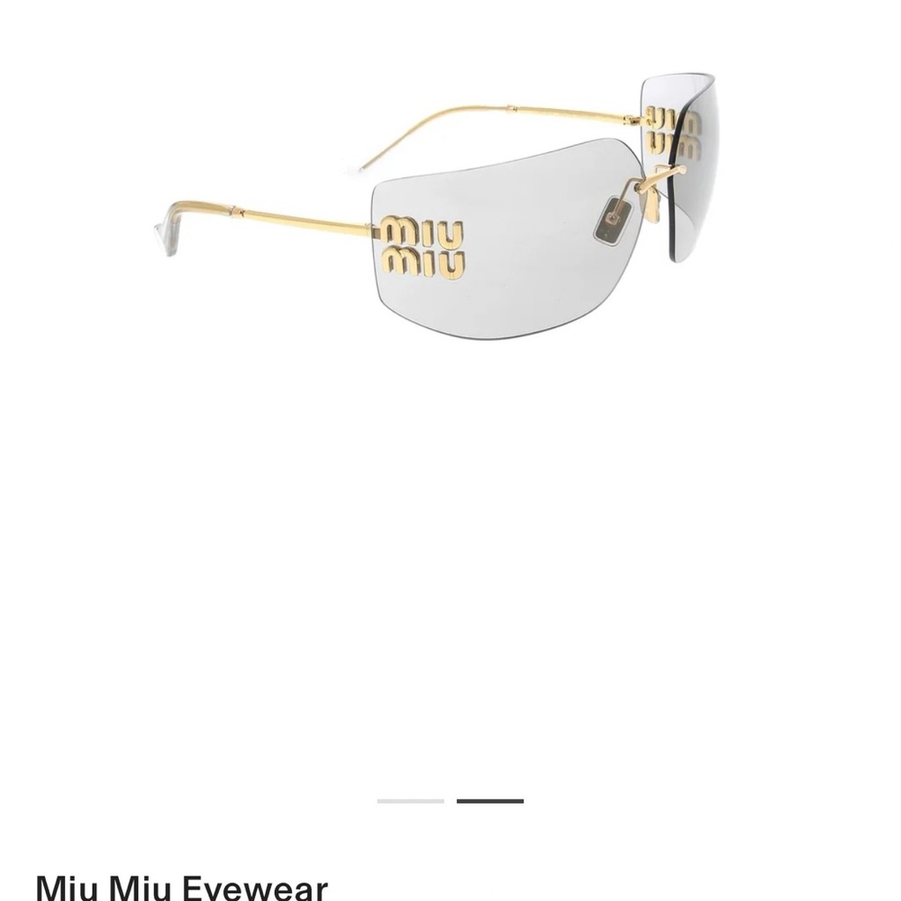 Miu Miu Gold and Silver Rimless Sunglasses